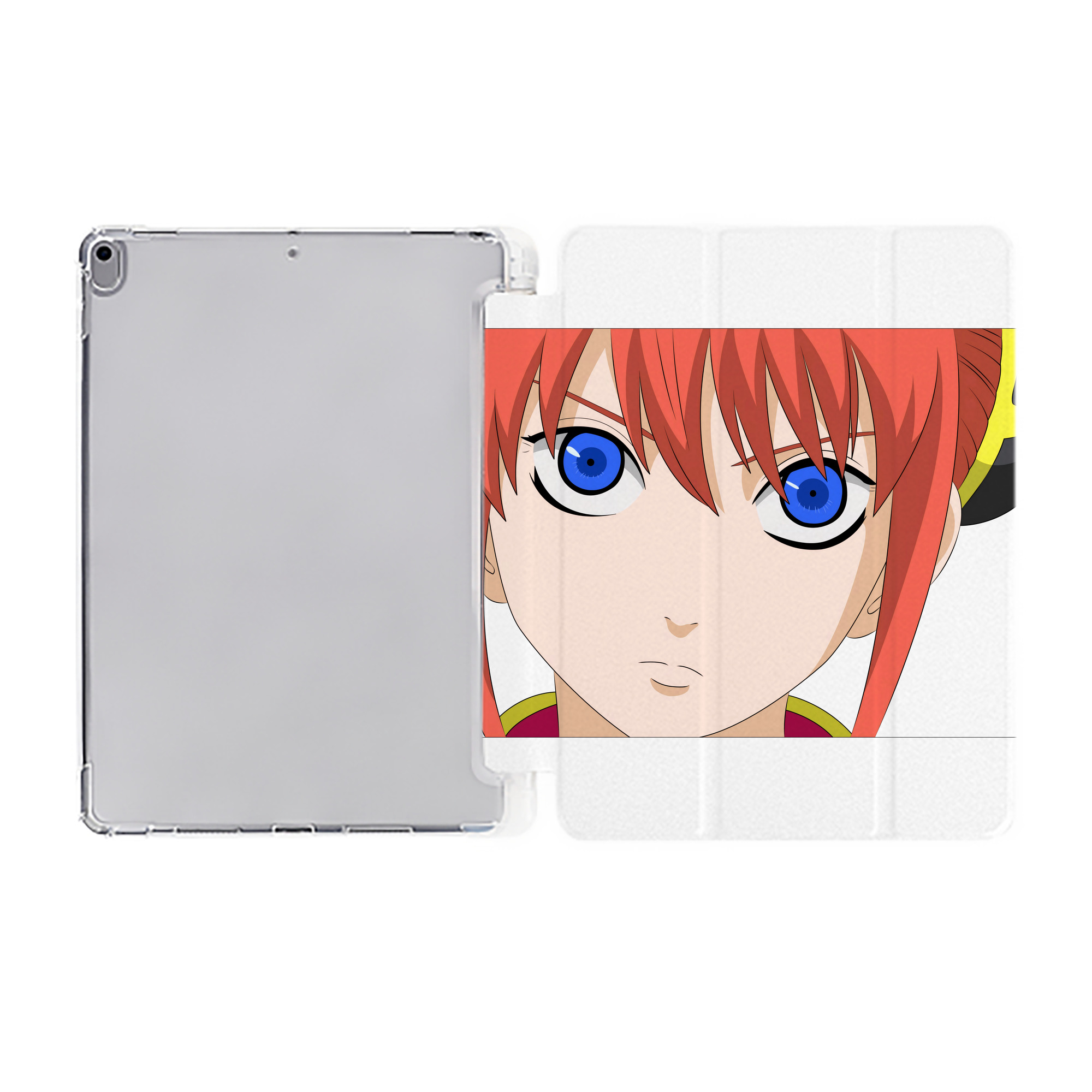 ぎんたま 坂田銀時（さかたぎんとき） 神楽 志村新八（しむら しんぱち） GINTAMA Sakata Gintoki Kagura Shimura Shinpachi IPad ケース ペン収納付き 三つ折りスタンド PUレザー×シリコン 対応機種9.5/10.5/10.9インチ